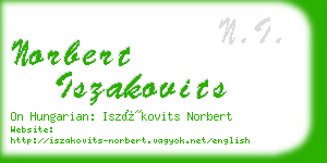 norbert iszakovits business card